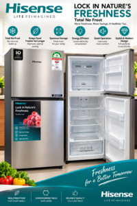 Hisense 203L Double Door Refrigerator – Total No Frost